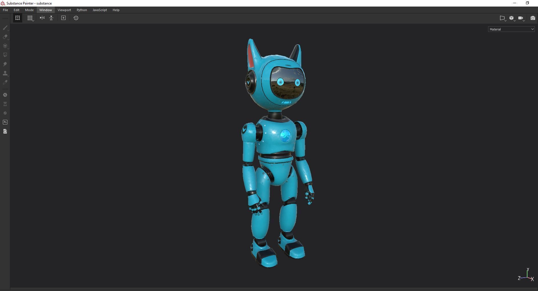 Cute Cat-Eared Sci-Fi Robot Low-poly 3D model_17