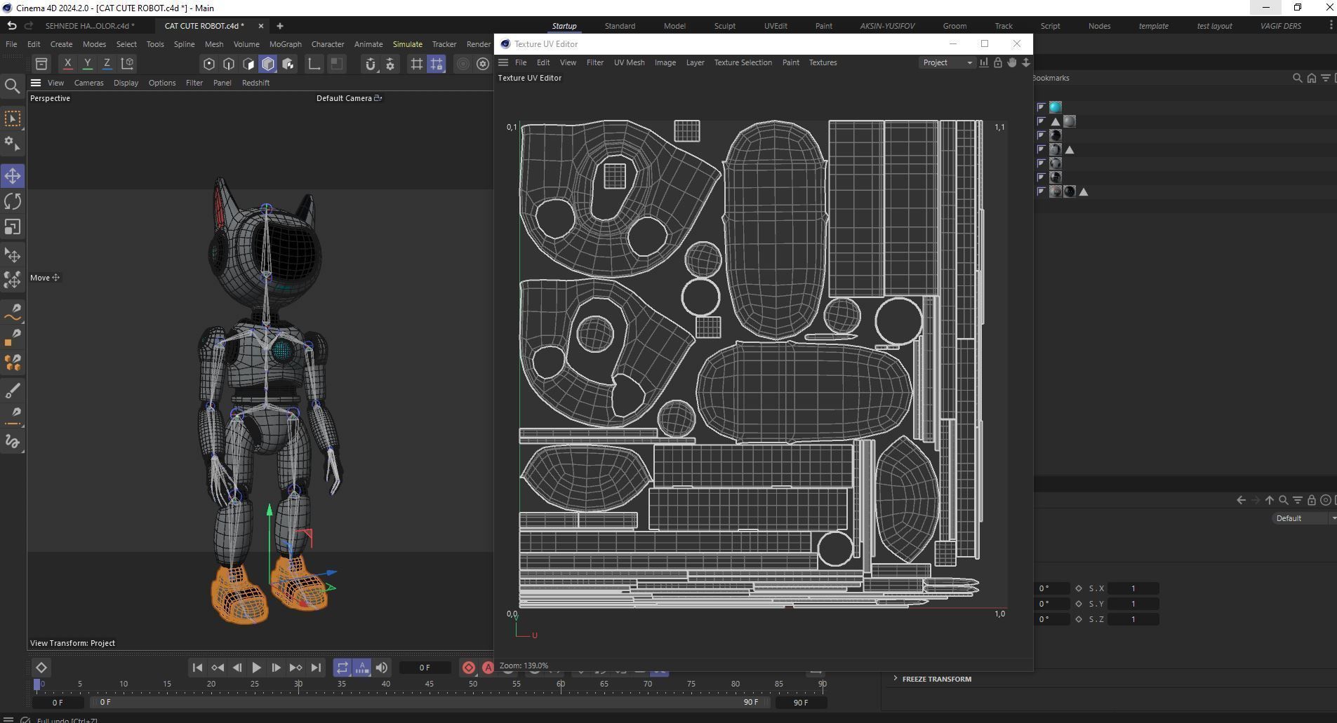 Cute Cat-Eared Sci-Fi Robot Low-poly 3D model_31