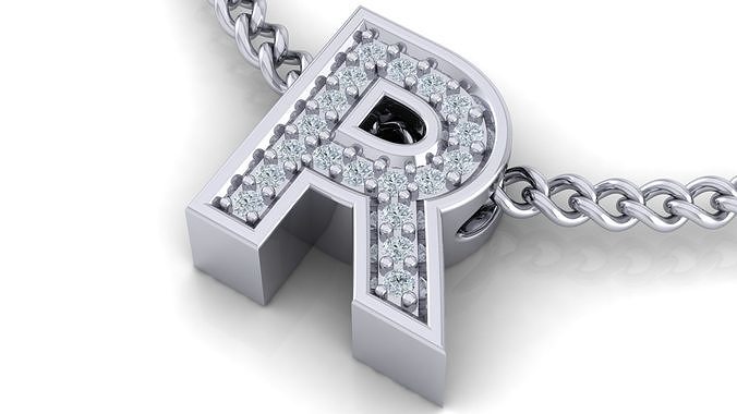 Initial Letter Pendant R 3D print model