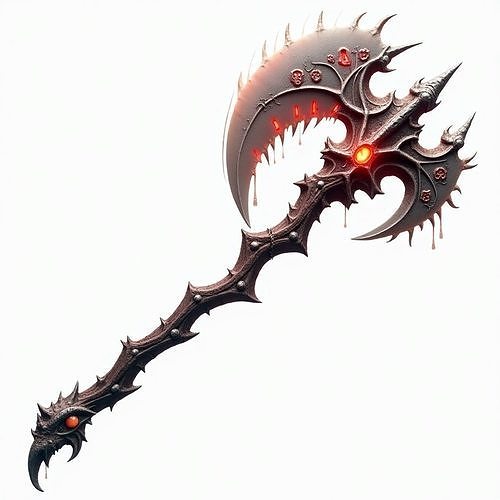 Red Blood Reaper Axe 3D Model Low-poly 3D model