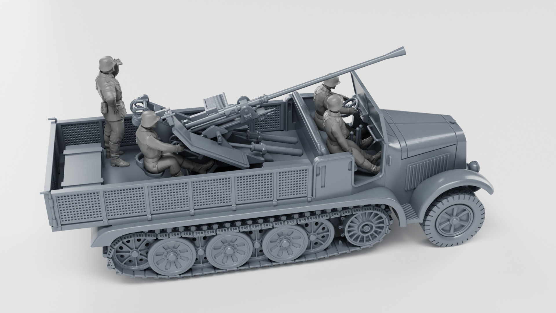 Sd Kfz 6-2 - 37mm Flak 36 Auf 5t Zugkraftwagen 3D print model_4