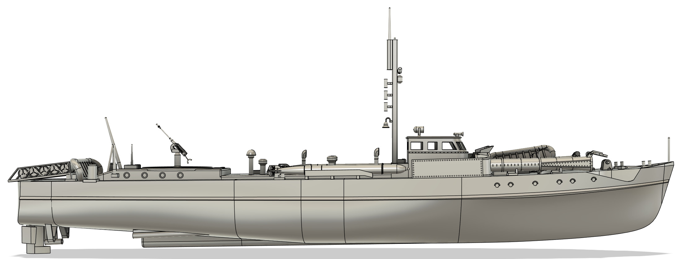 Schnellboot RC Model 1-48 Scale 3D print model_5