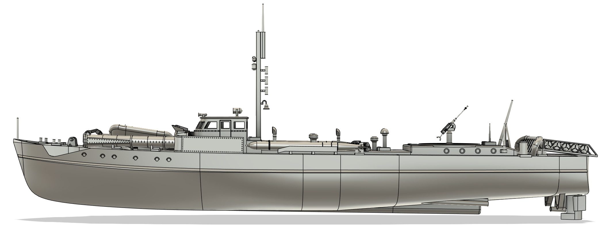 Schnellboot RC Model 1-48 Scale 3D print model_3