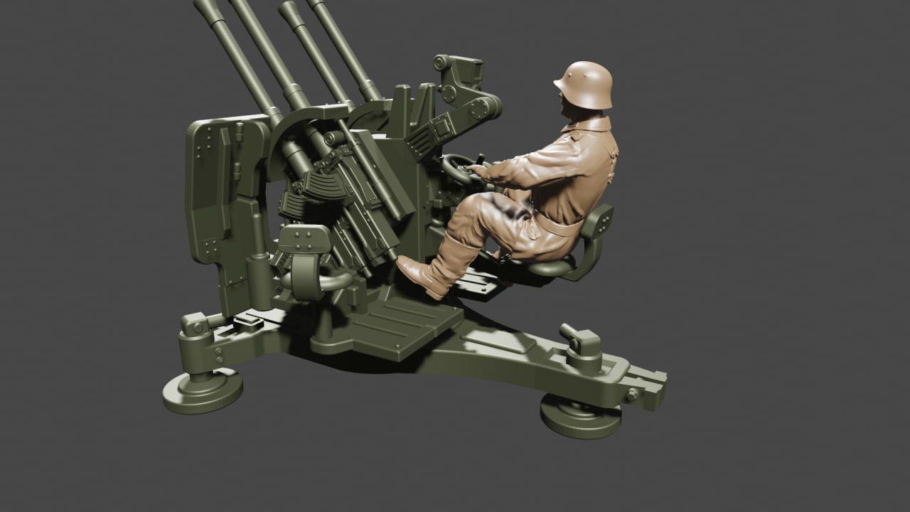 Sd Kfz 7-1 with 20mm Flakvierling 38 3D print model_10