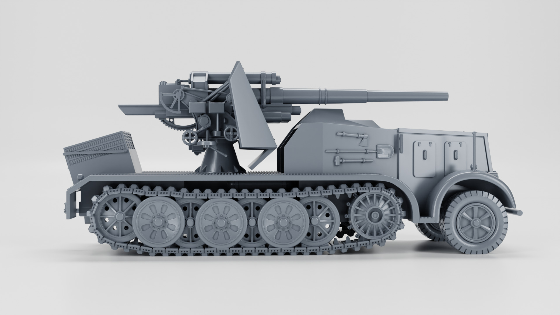 Sd Kfz 8 - 88mm Flak 18 auf Schwere Zugkraftwagen 12t 3D print model_4