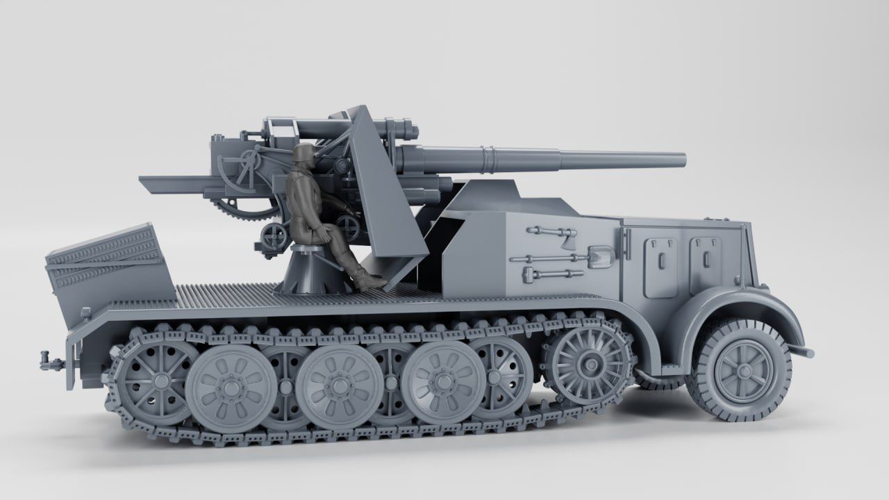Sd Kfz 8 - 88mm Flak 18 auf Schwere Zugkraftwagen 12t 3D print model_9
