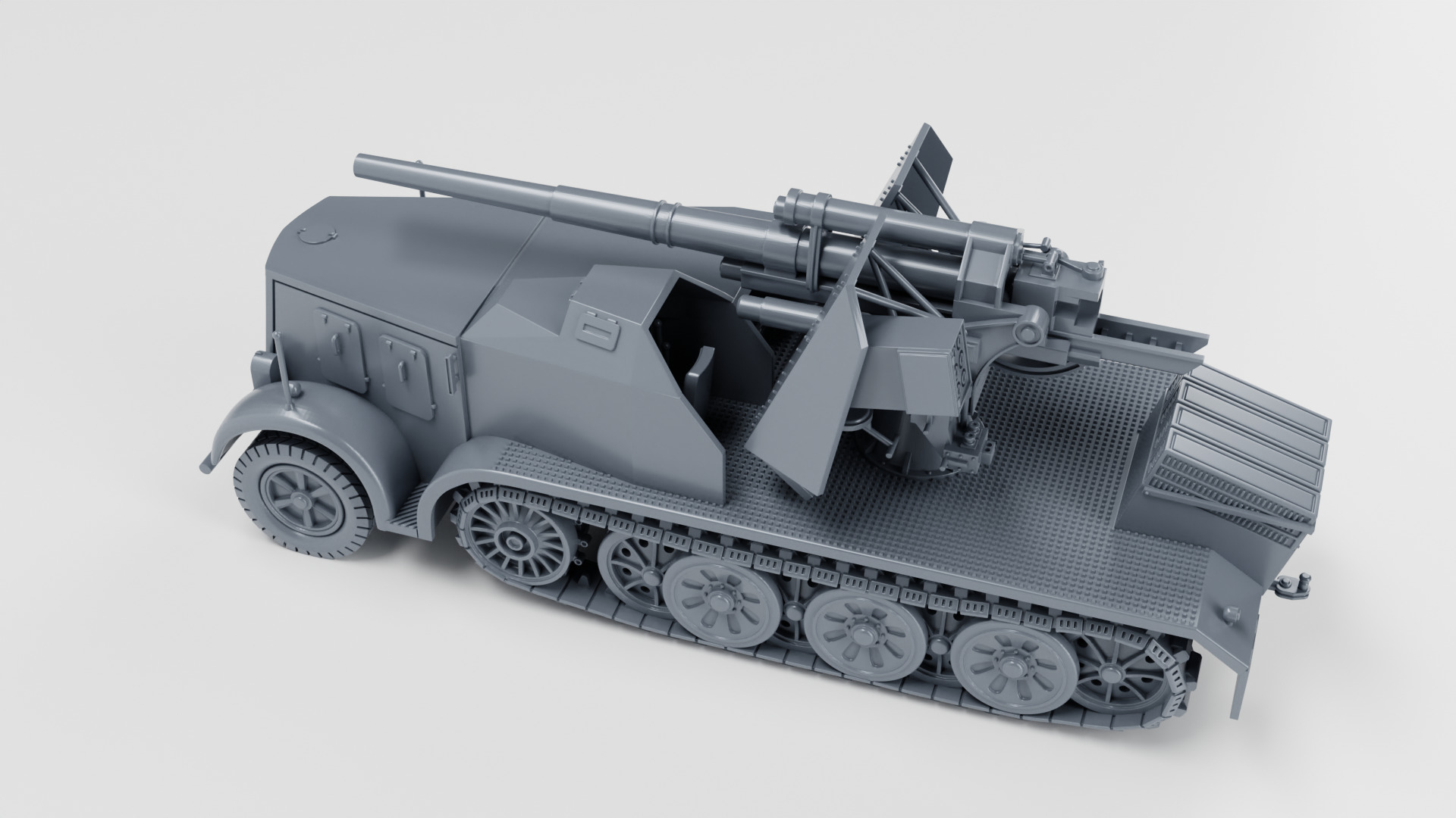 Sd Kfz 8 - 88mm Flak 18 auf Schwere Zugkraftwagen 12t 3D print model_6