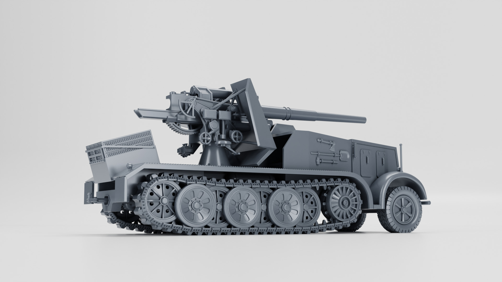 Sd Kfz 8 - 88mm Flak 18 auf Schwere Zugkraftwagen 12t 3D print model_7
