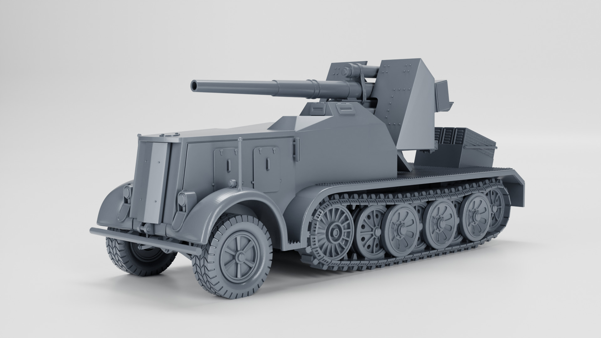 Sd Kfz 8 - 88mm Flak 18 auf Schwere Zugkraftwagen 12t 3D print model_2