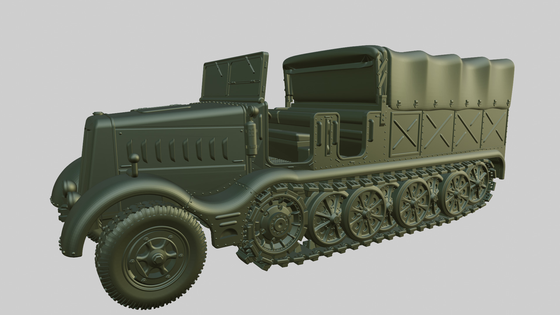 Sd Kfz 9 Zugkraftwagen 18t - FAMO 3D print model_3