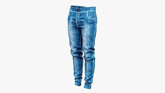 Denim Pants Low-poly 3D model