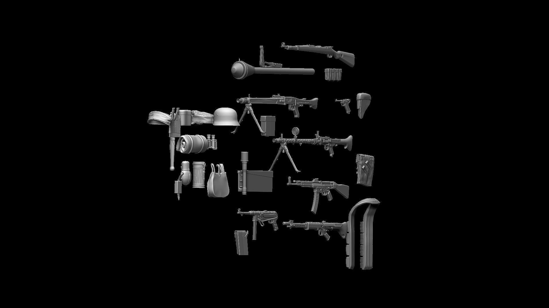 German equipment and weapon ww2 3D print model_16