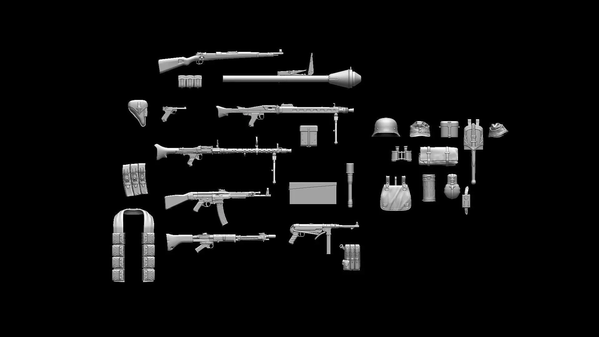 German equipment and weapon ww2 3D print model_0