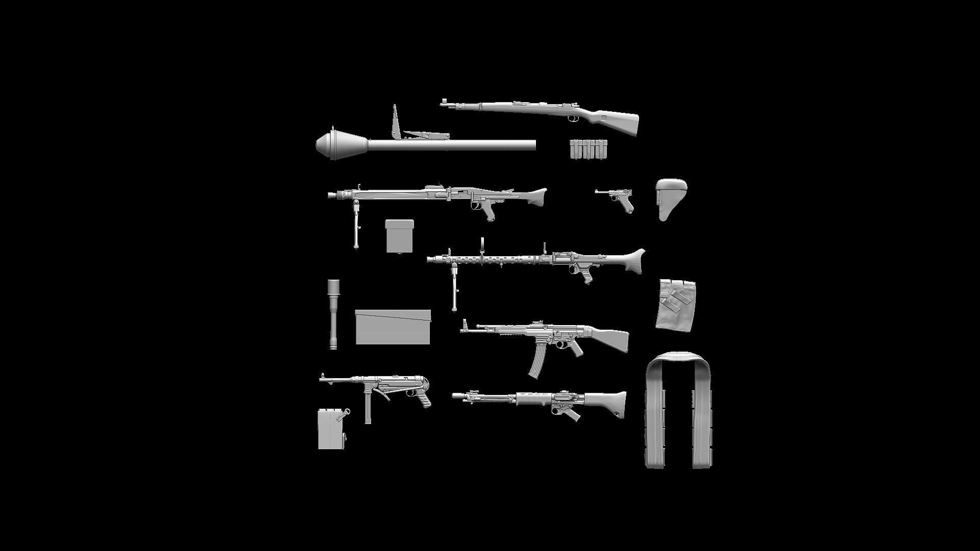 German equipment and weapon ww2 3D print model_12