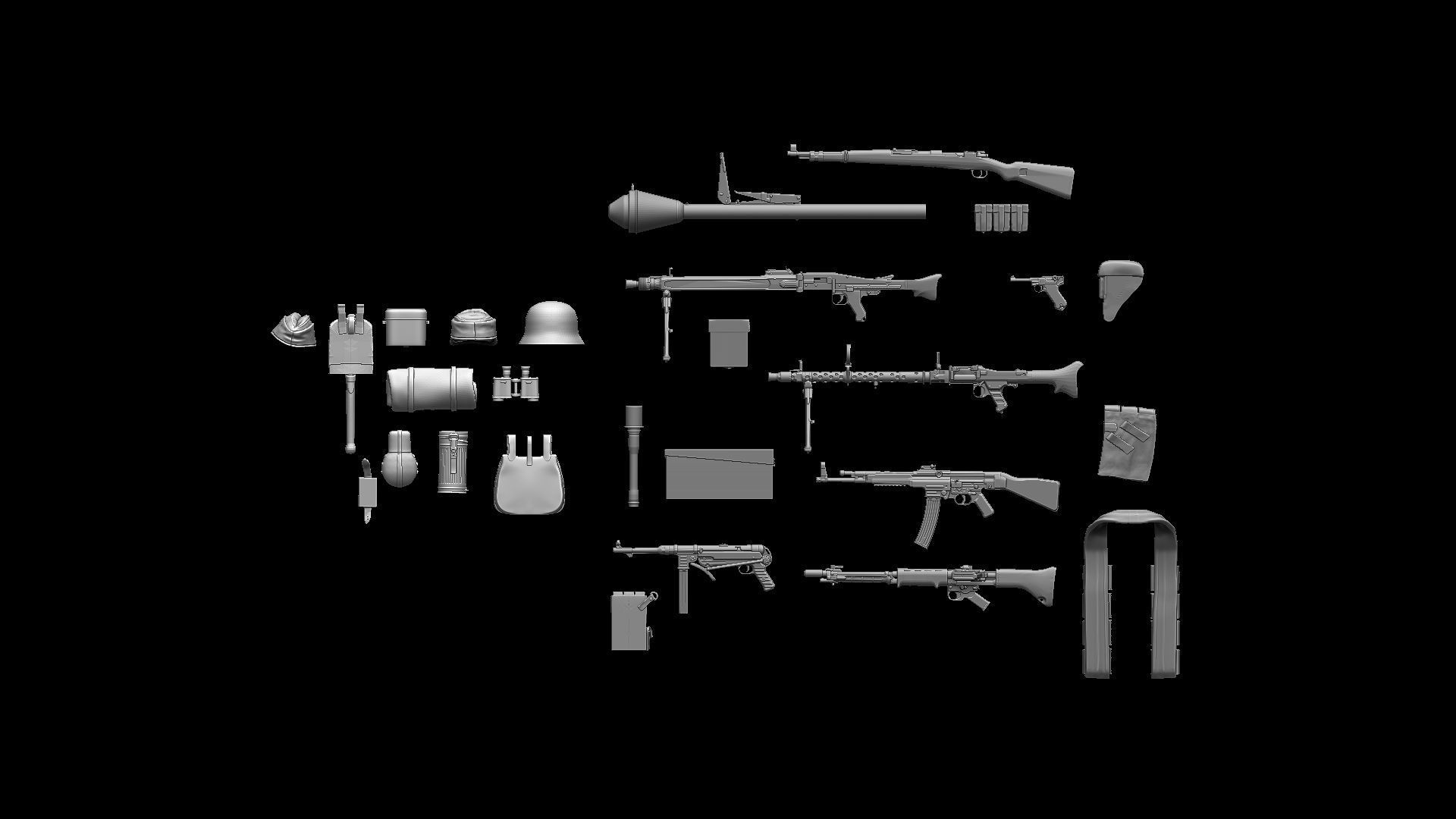 German equipment and weapon ww2 3D print model_23