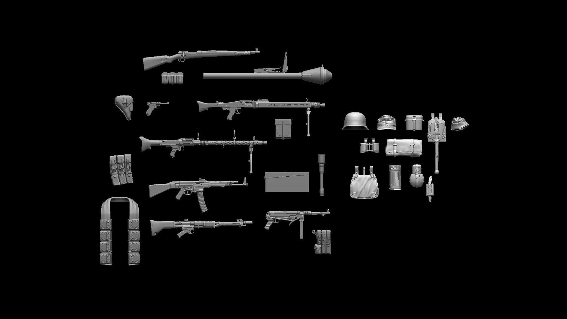 German equipment and weapon ww2 3D print model_4