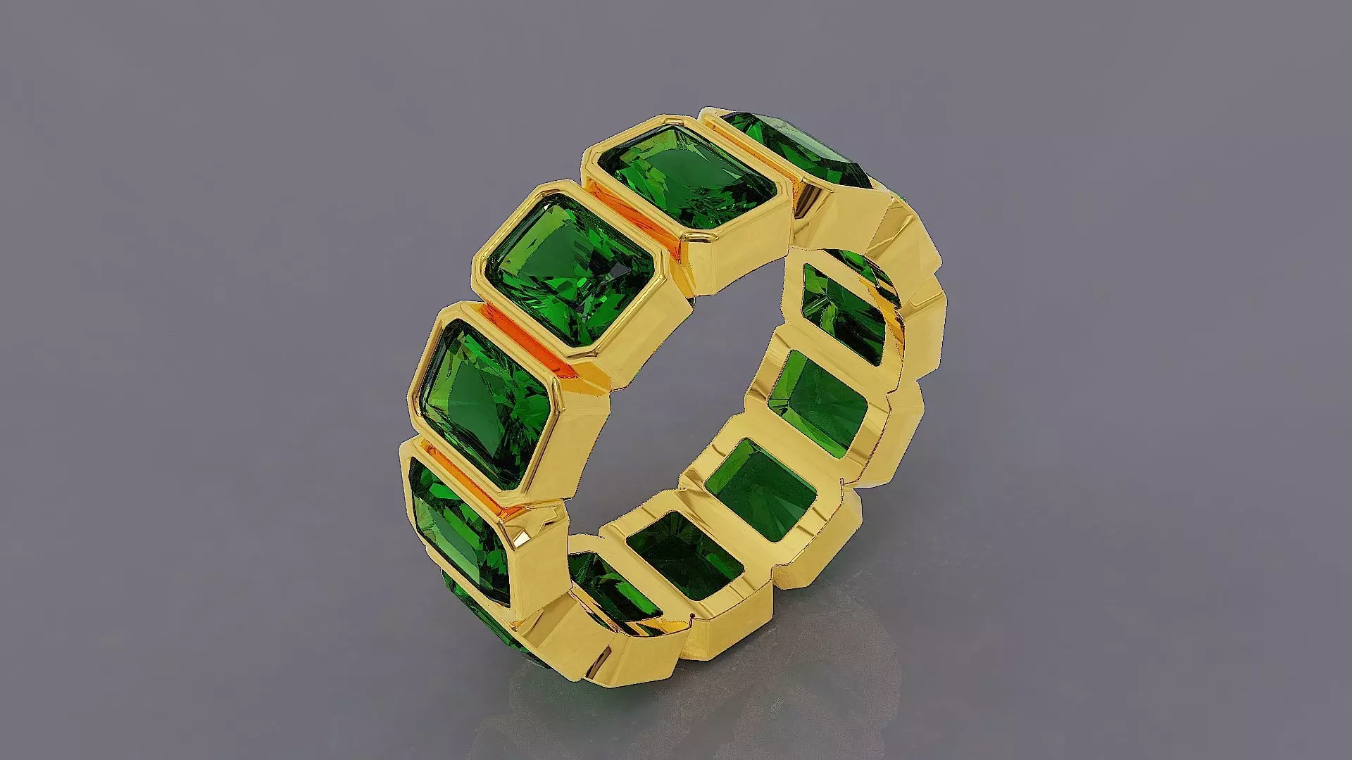 Bezel set radiant cut diamond eternity ring band 3D print model