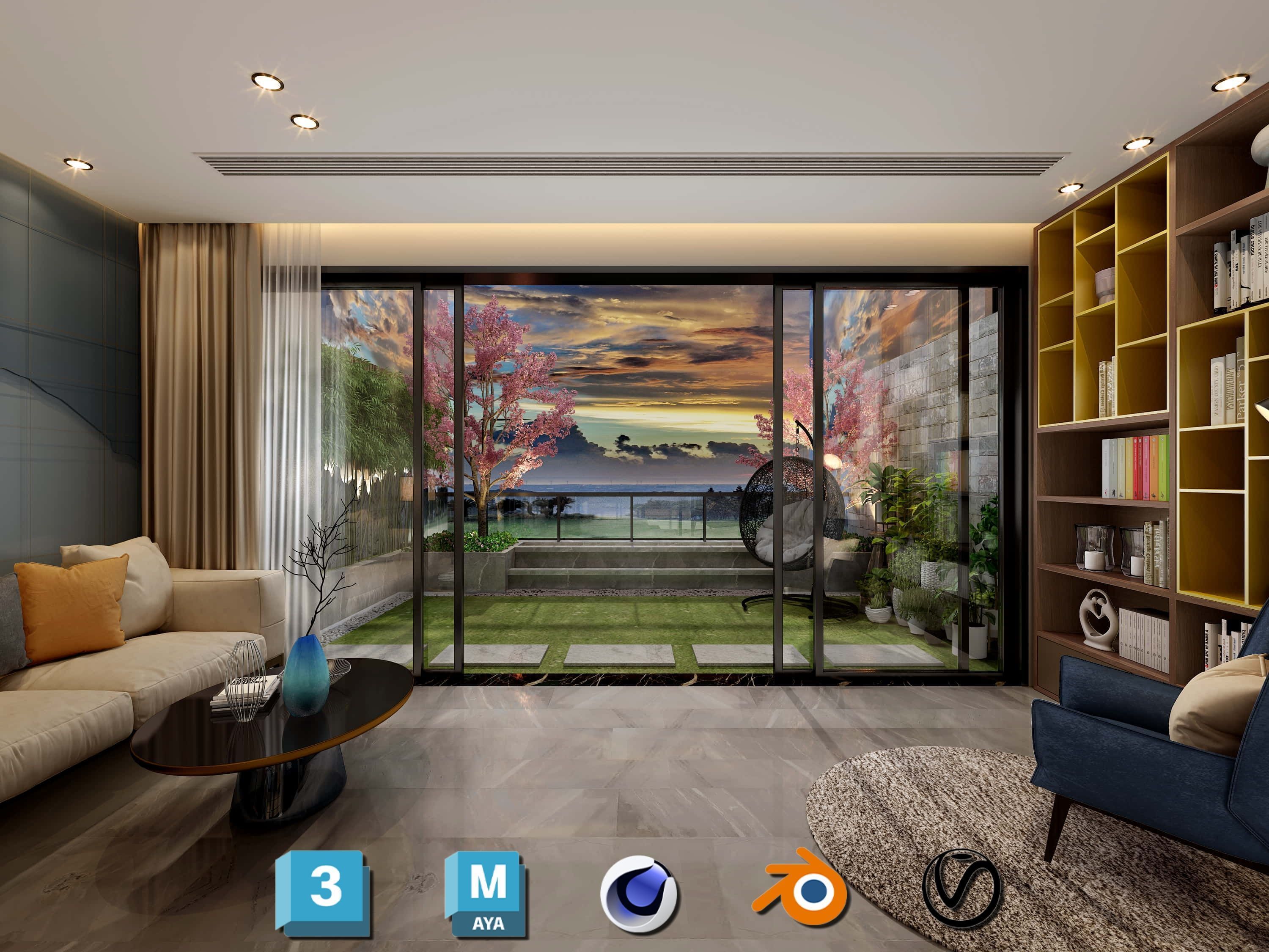 Photorealistic Balcony Garden Kit PBR Textures Modular 3D Models Low-poly 3D model_10