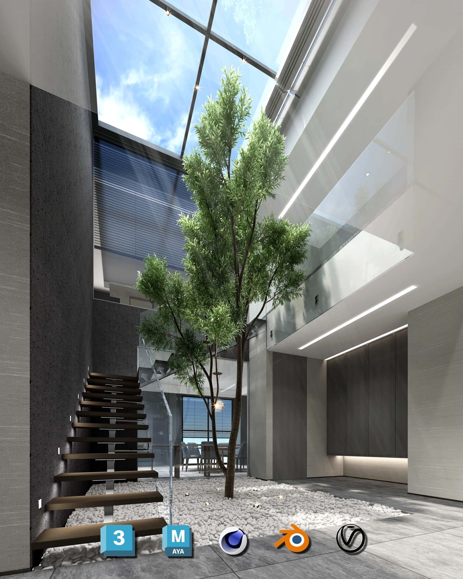 Photorealistic Balcony Garden Kit PBR Textures Modular 3D Models Low-poly 3D model_18