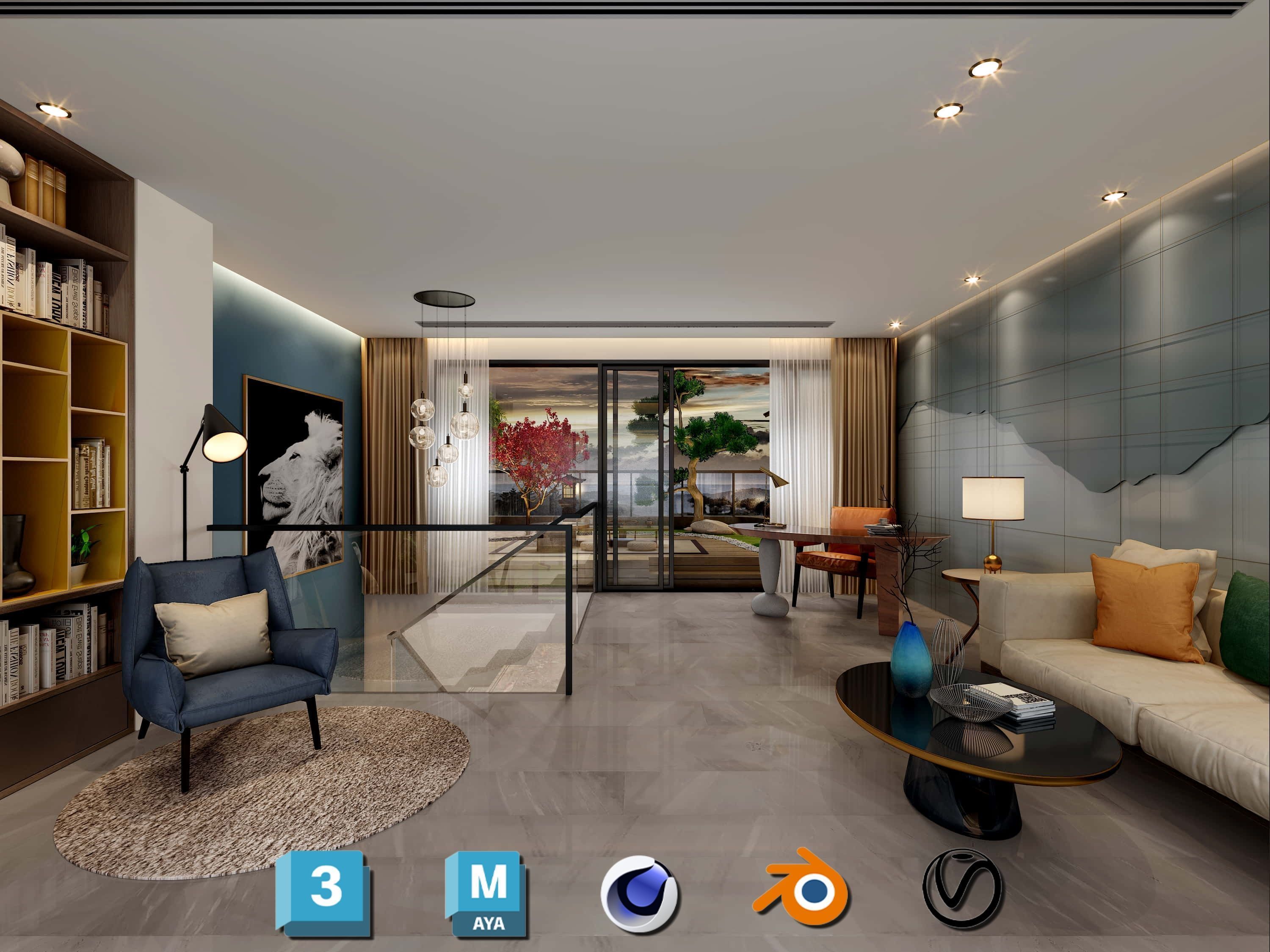 Photorealistic Balcony Garden Kit PBR Textures Modular 3D Models Low-poly 3D model_11