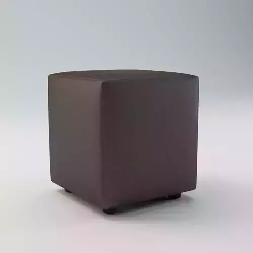 Cubic Leather Pouf