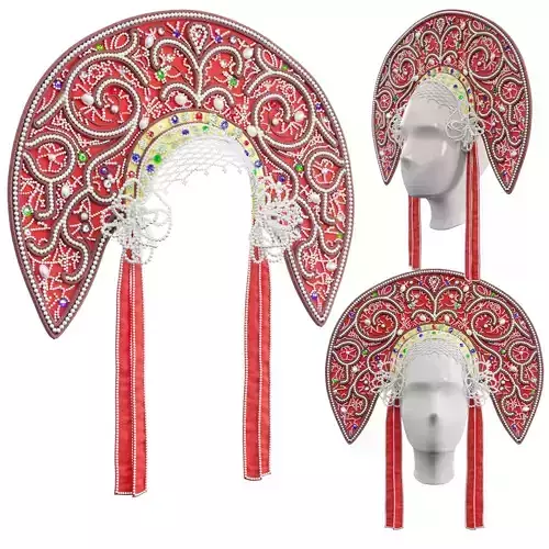 Russian Kokoshnik Headdress 3D Model 3D model