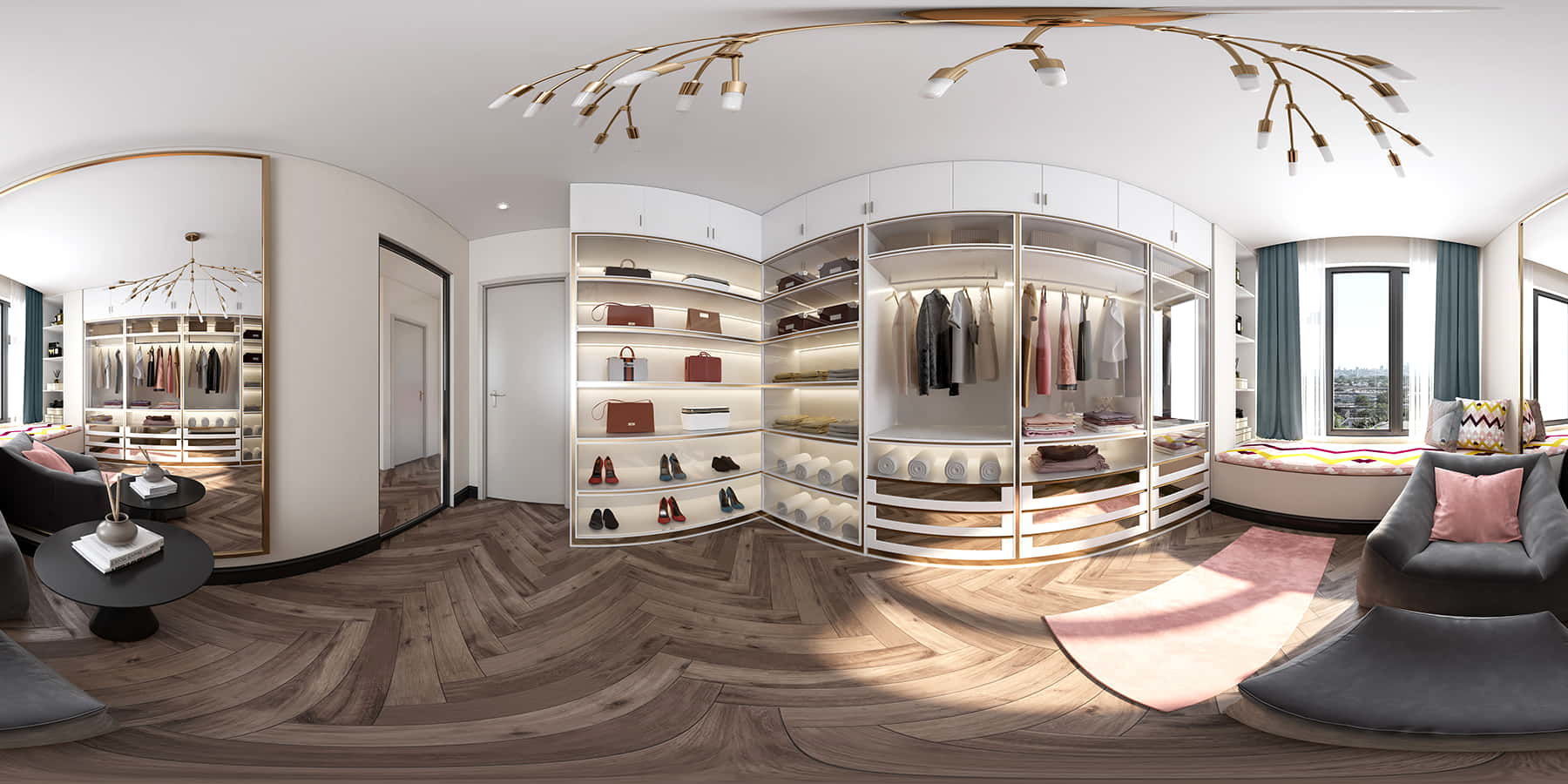 Modern Cloakroom Set  Cabinets Mirror Shelves Accessories Decor Low-poly 3D model_11