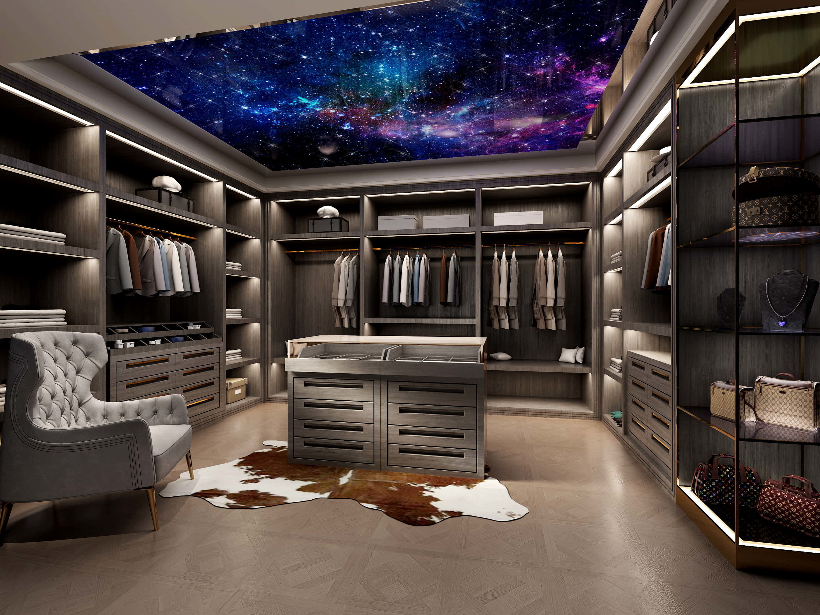 Modern Cloakroom Set  Cabinets Mirror Shelves Accessories Decor Low-poly 3D model_10