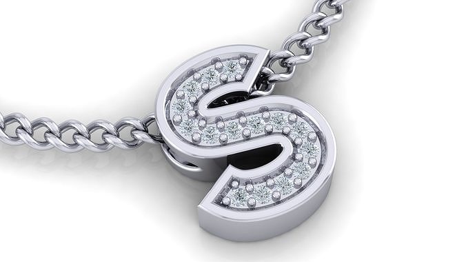 Initial Letter Pendant S 3D print model