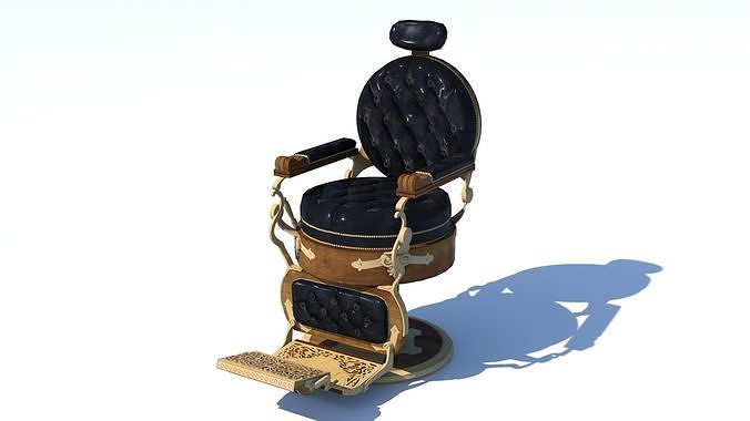 Royal Vintage Barber Chair   Historical Patterned 3D Model Free low-poly 3D model