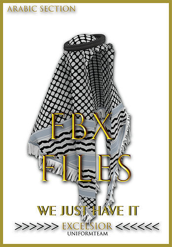 Palestinian Keffiyeh with Agal 3D Model 3D model