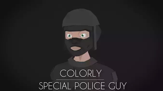 Colorly - Spec Police Guy - Game Ready - Rigged - Customizable Low-poly 3D model