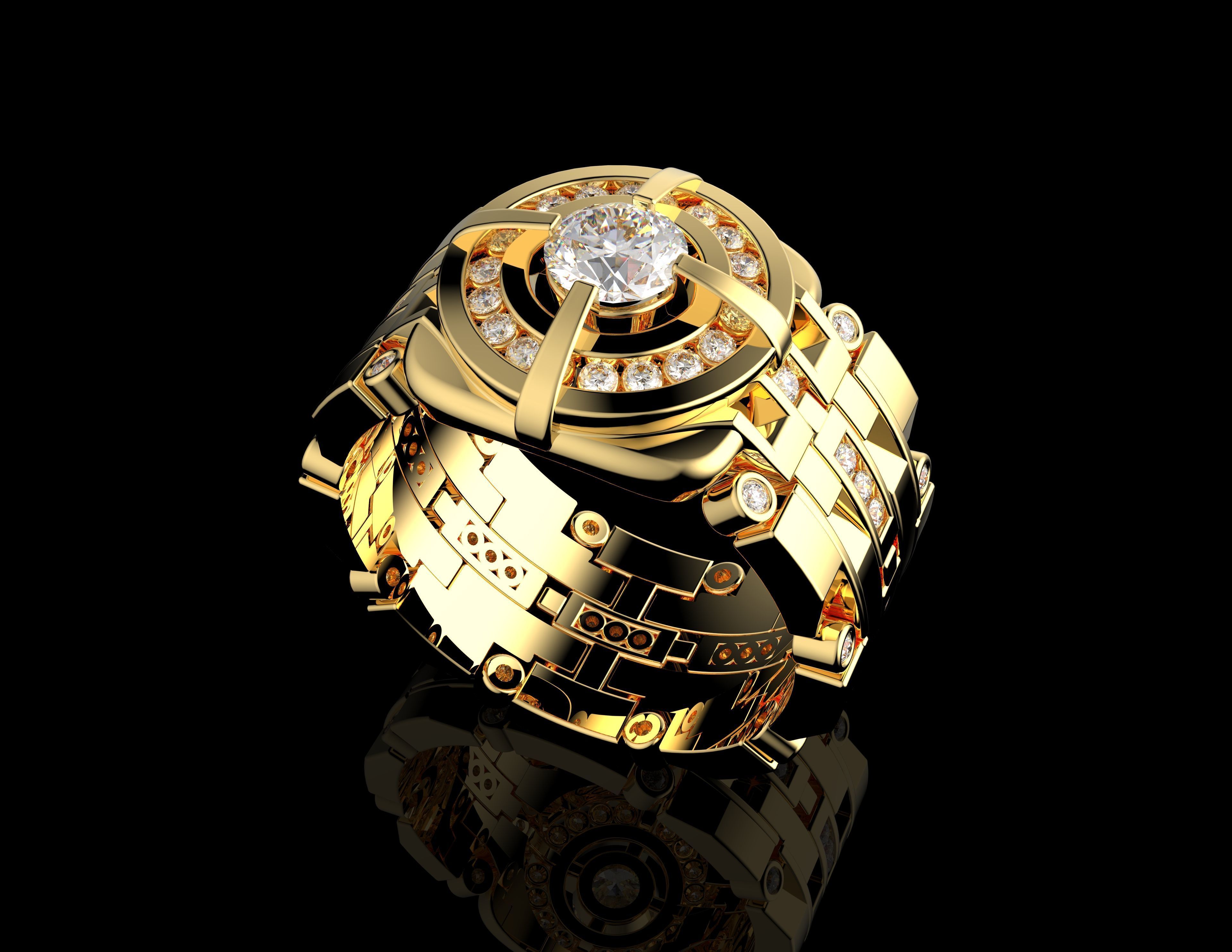 Gold N1423 3D print model_3