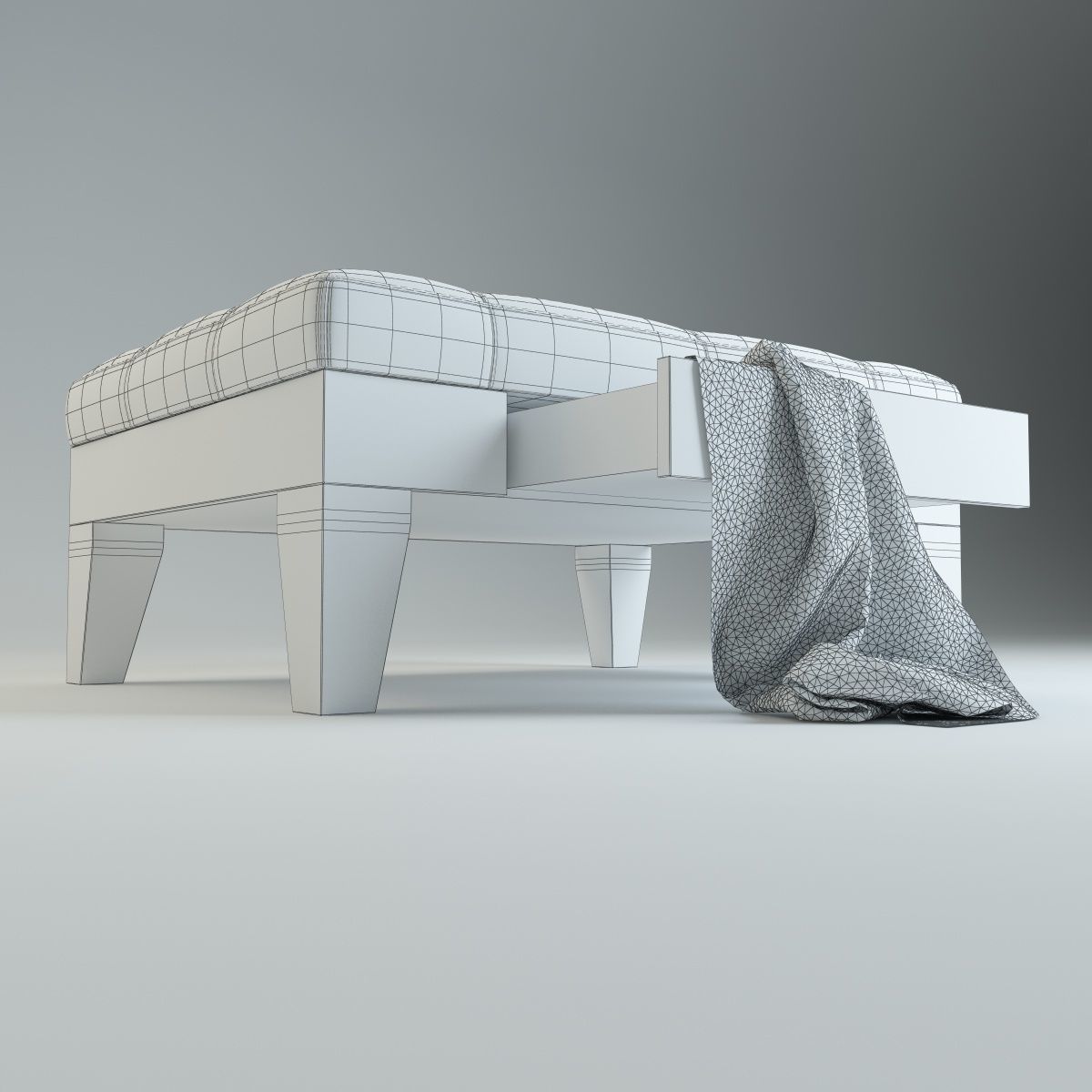 Ottoman with Drawer 3D model_8