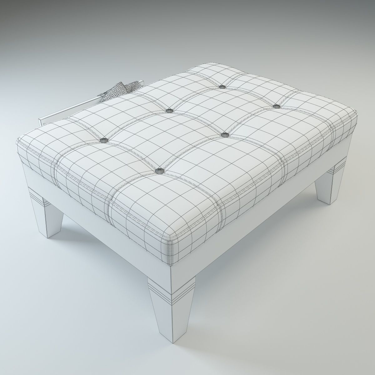 Ottoman with Drawer 3D model_9