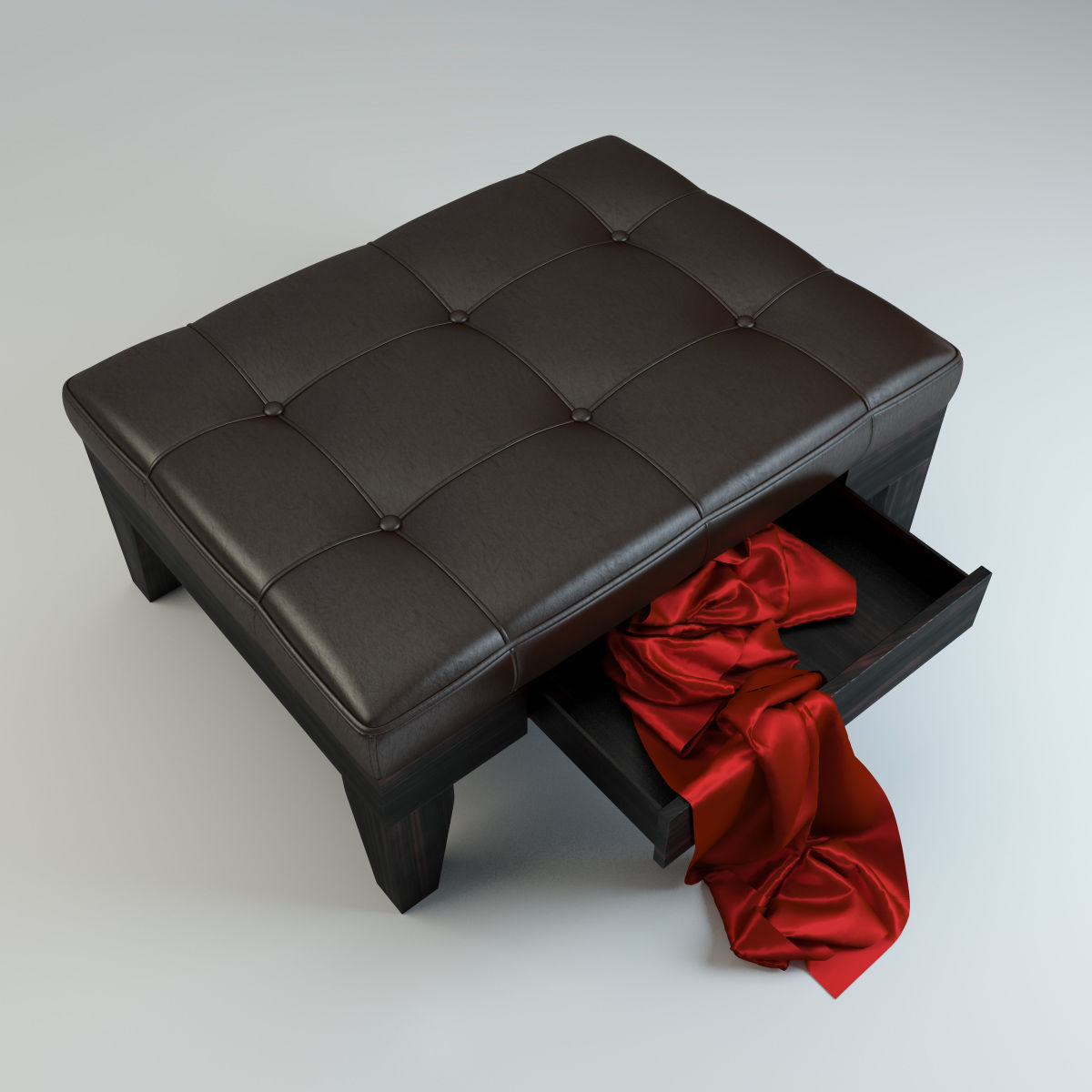Ottoman with Drawer 3D model_3