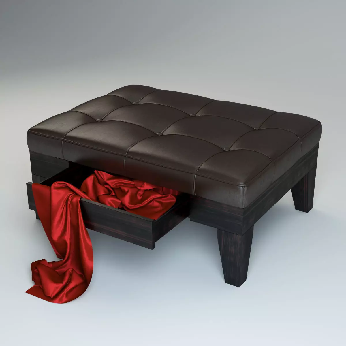 Ottoman with Drawer 3D model_0