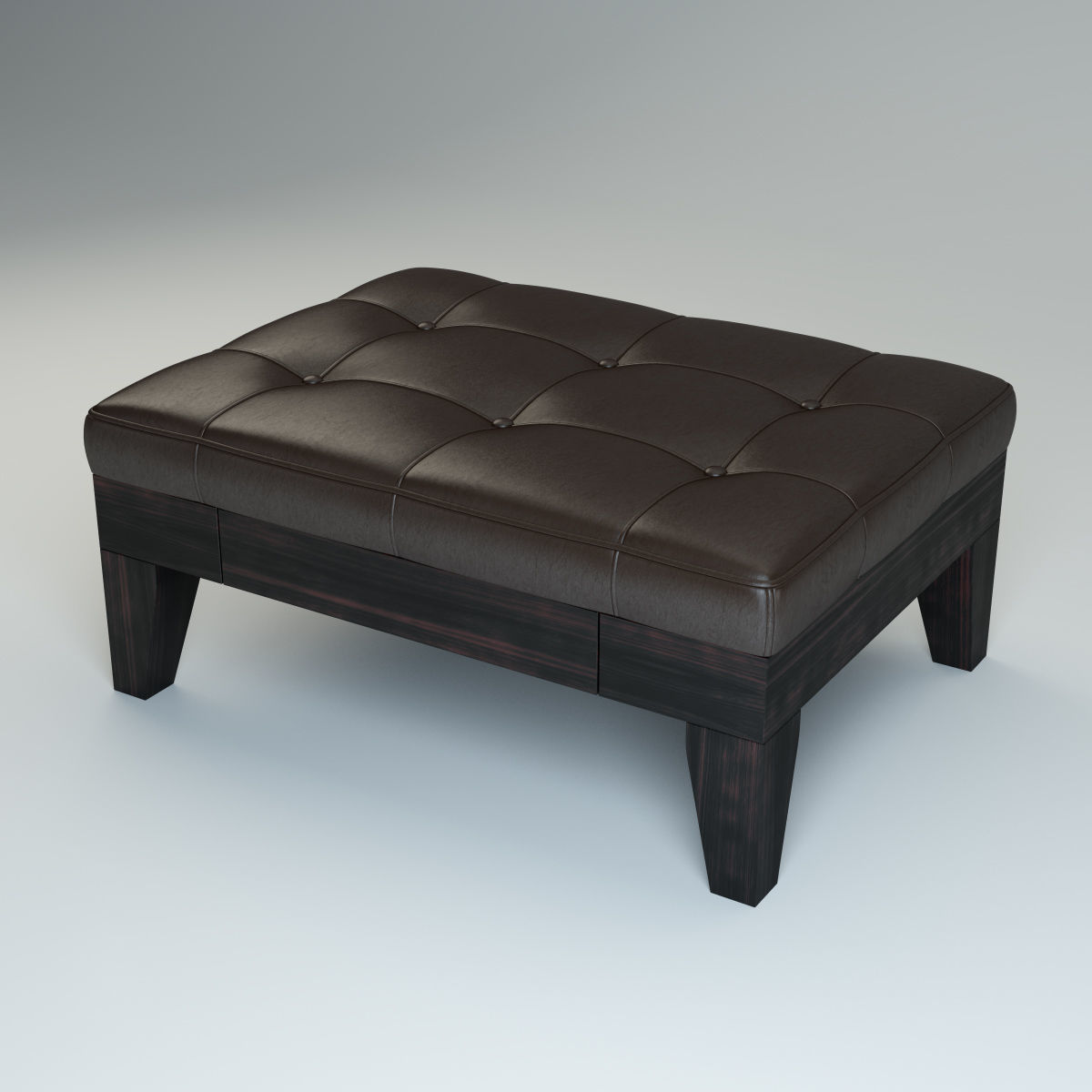 Ottoman with Drawer 3D model_1