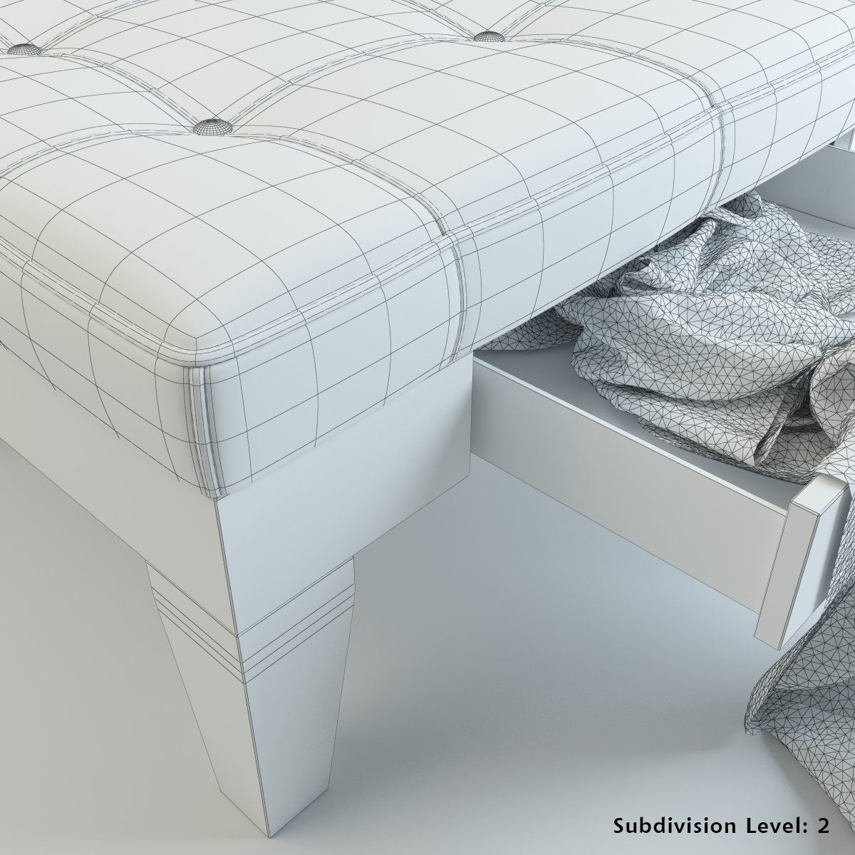 Ottoman with Drawer 3D model_10