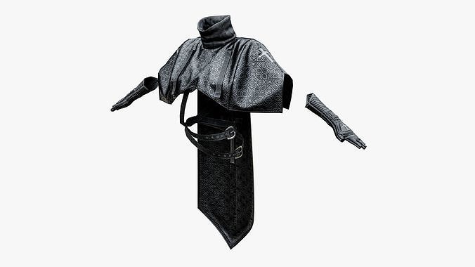 Vampire Medieval aristocratic cloak Low-poly 3D model