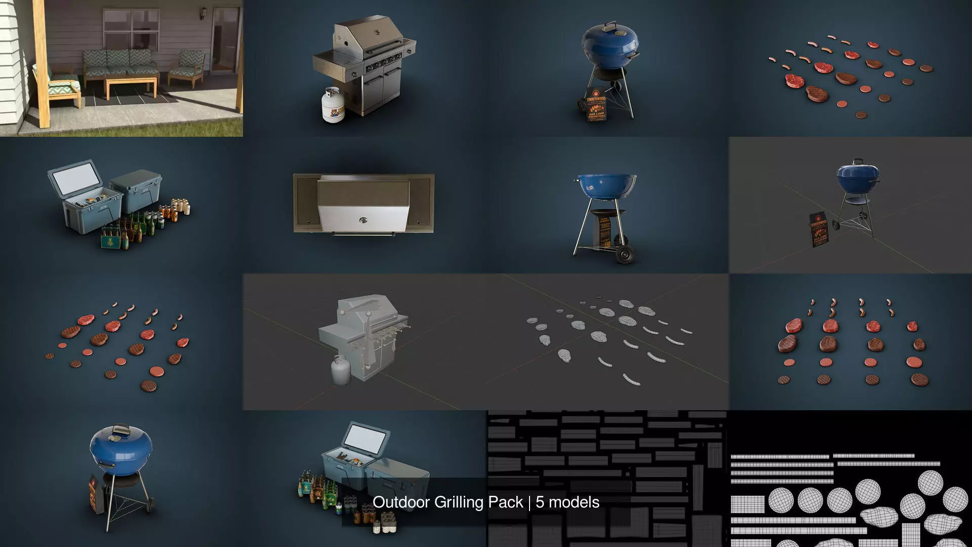 Outdoor Grilling Pack 3D Model Collection_1