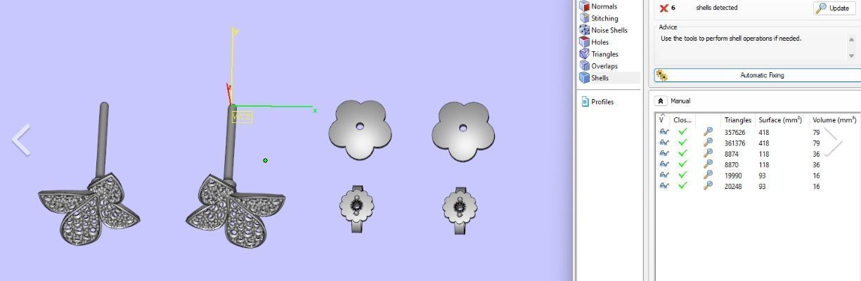 Pasqual Bruni giardini segreti flower earrings and diamond ring 3D Model Collection_7