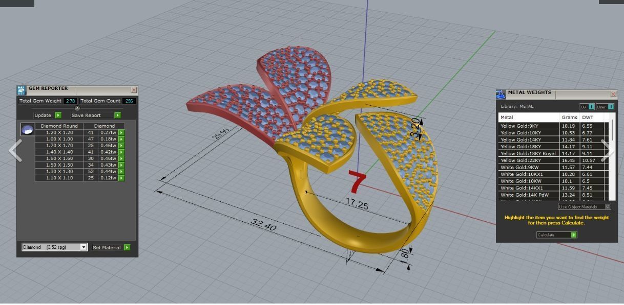 Pasqual Bruni giardini segreti flower earrings and diamond ring 3D Model Collection_10