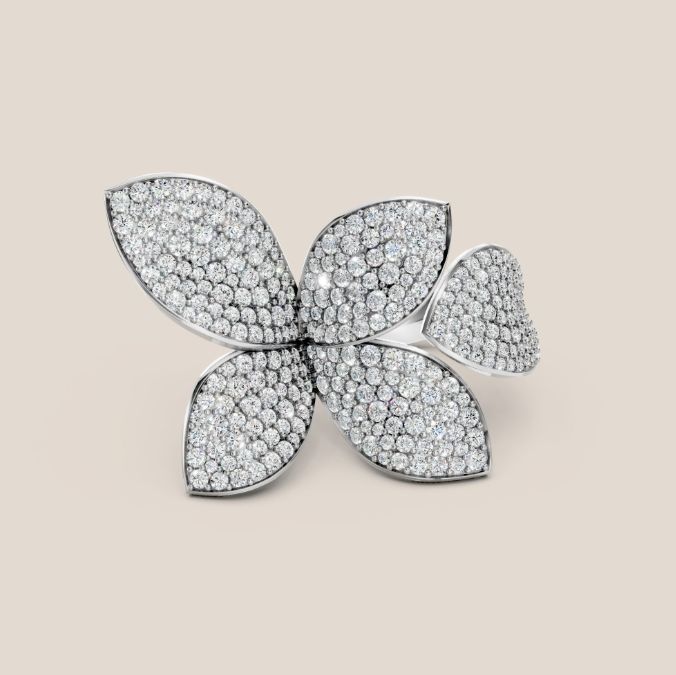 Pasqual Bruni giardini segreti flower earrings and diamond ring 3D Model Collection_1
