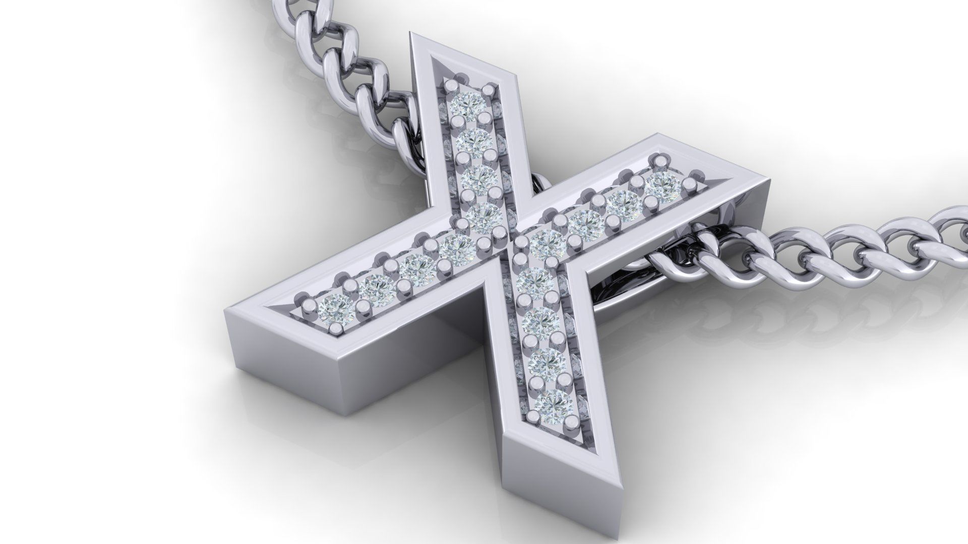 Initial Letter Pendant X 3D print model_2