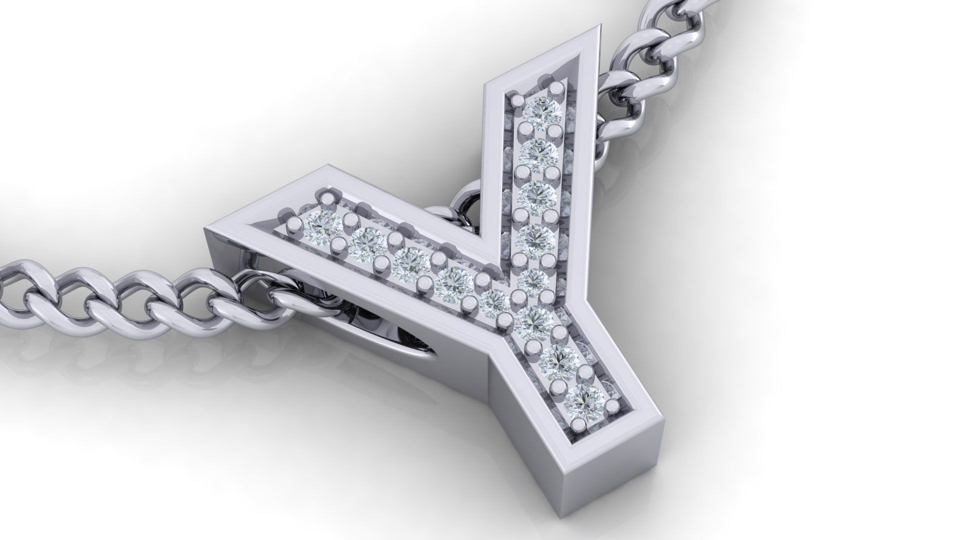 Initial Letter Pendant Y 3D print model_1