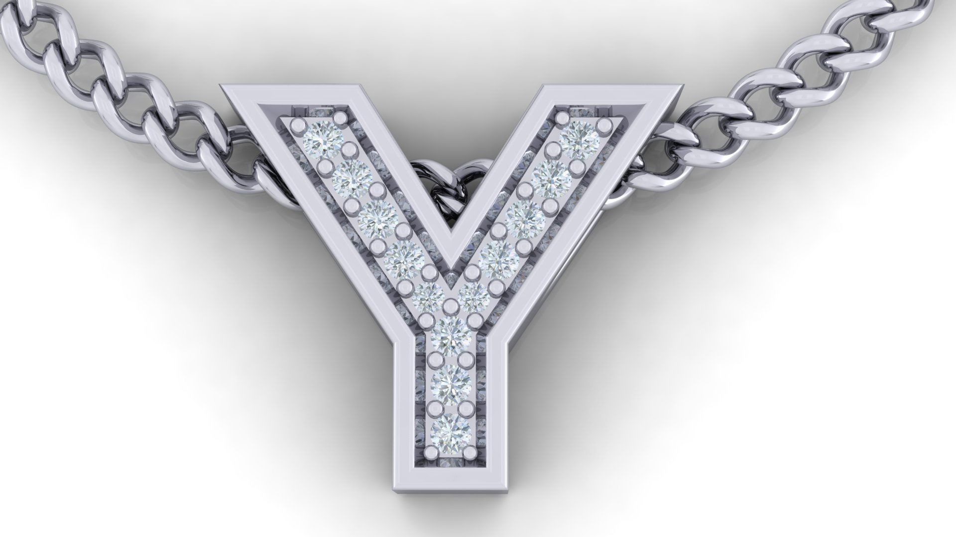 Initial Letter Pendant Y 3D print model_2