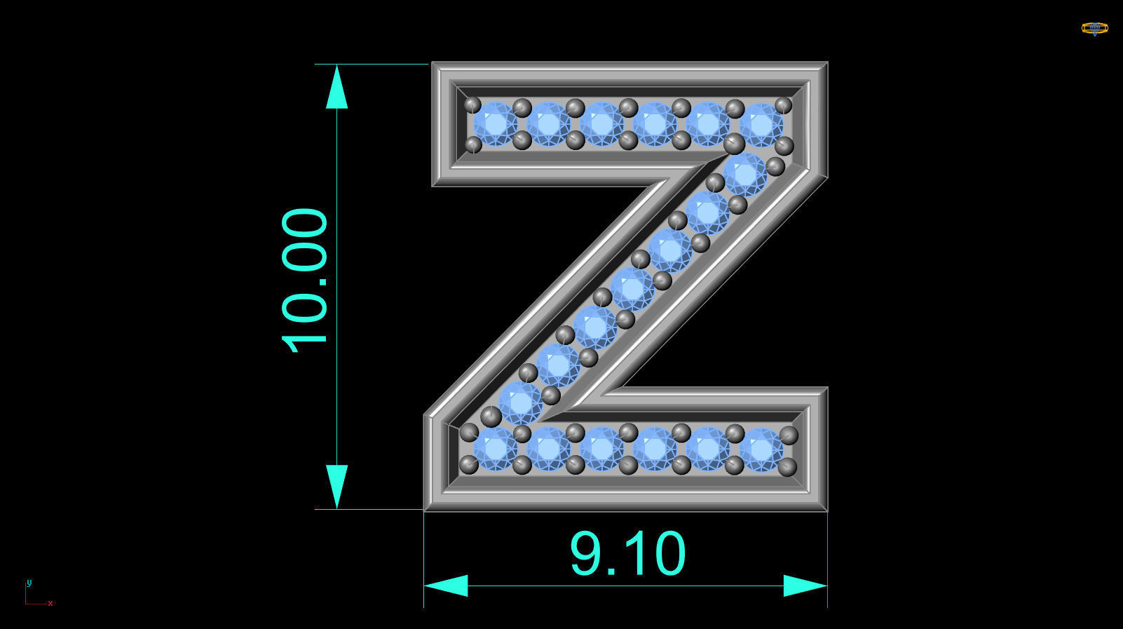 Initial Letter Pendant Z 3D print model_3