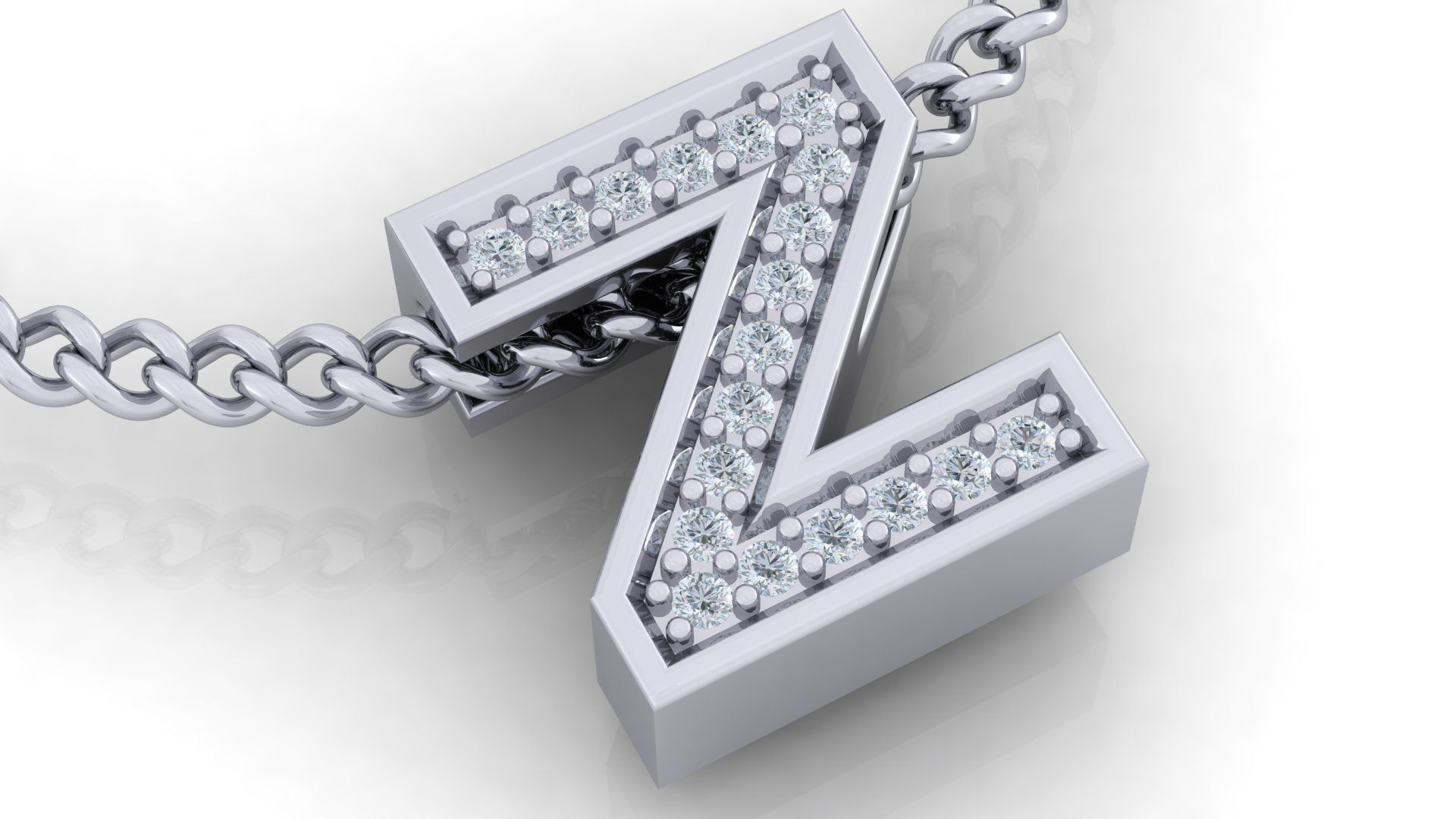 Initial Letter Pendant Z 3D print model_2