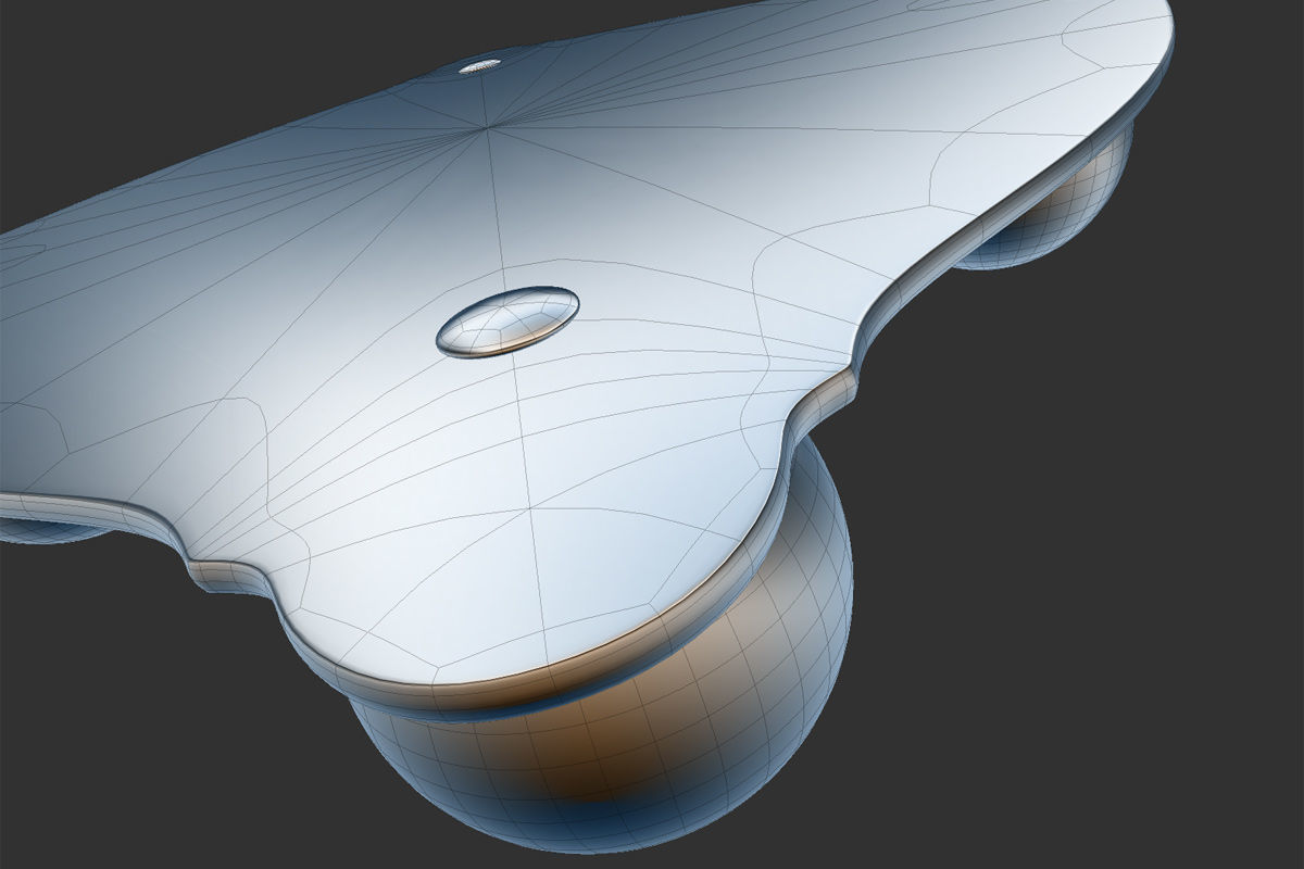 Coffee Table with Shaped Glass 3D model_5